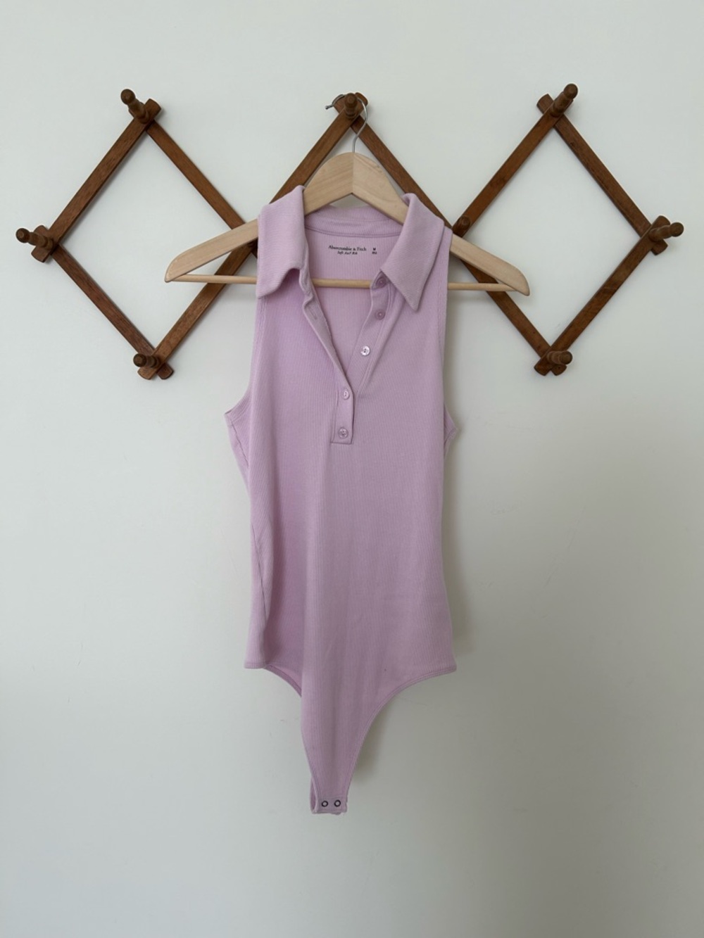 Abercrombie & Fitch Lilac Ribbed Polo Bodysuit